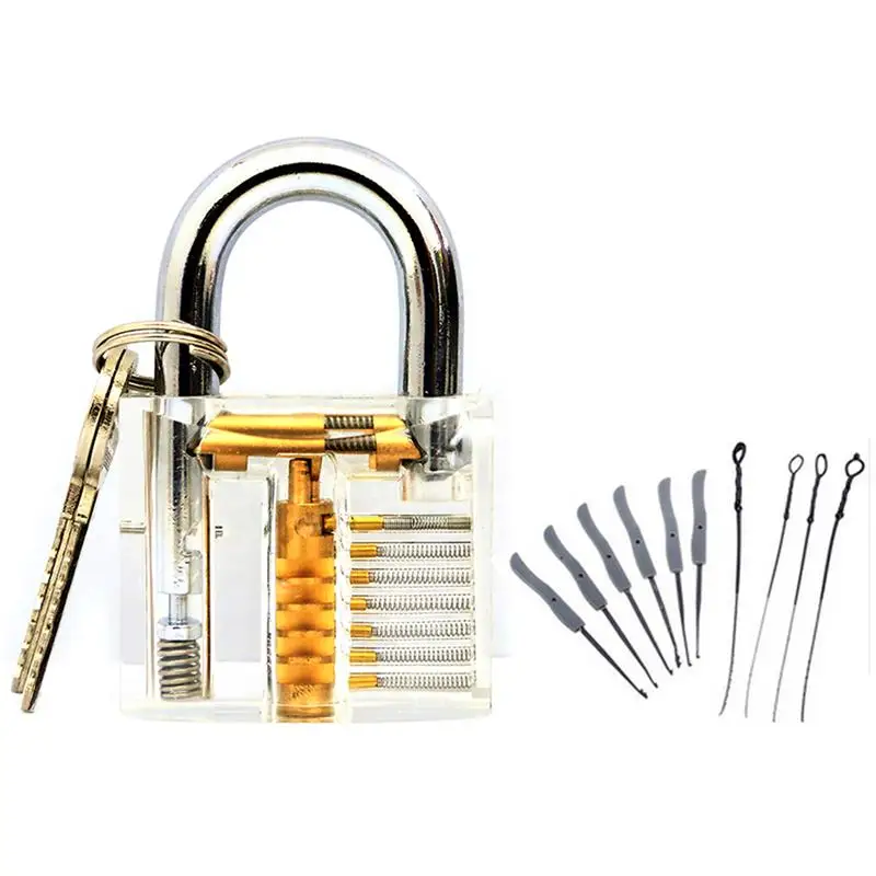 

Transparent Locks Pick Visible Cutaway Mini Practice View Padlock Hasps Training Skill For Locksmith Furniture Hardware