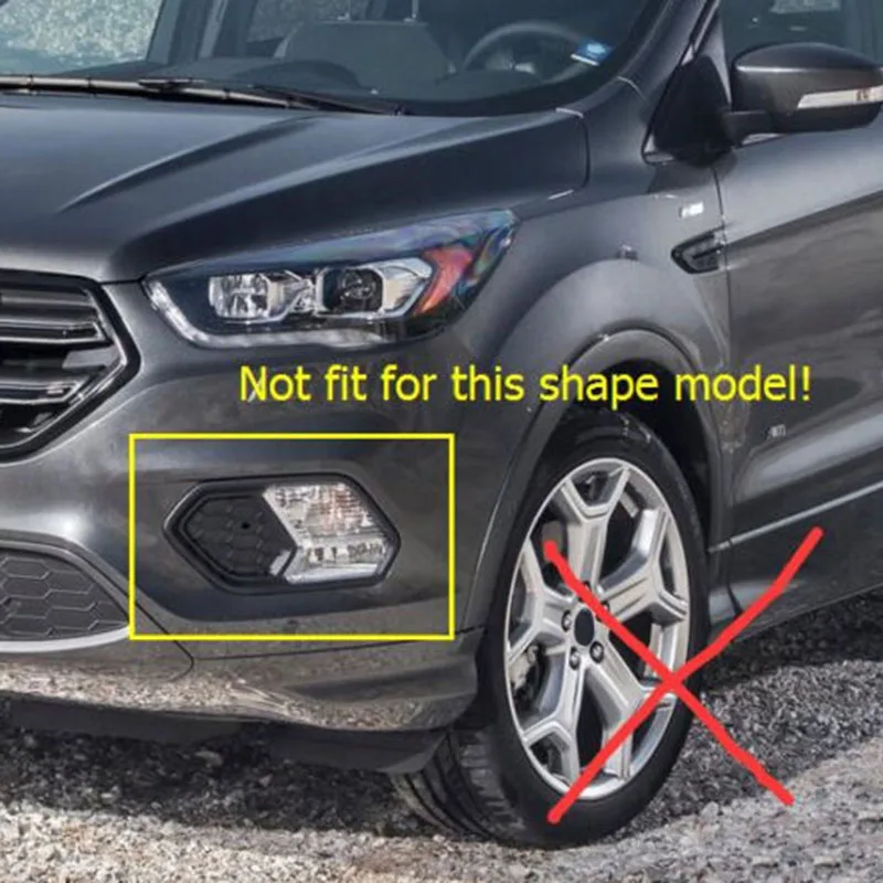

For Ford Escape / Kuga 2017 2018 Front Fog Light Cover Chrome Lamp Cover 1 Pair