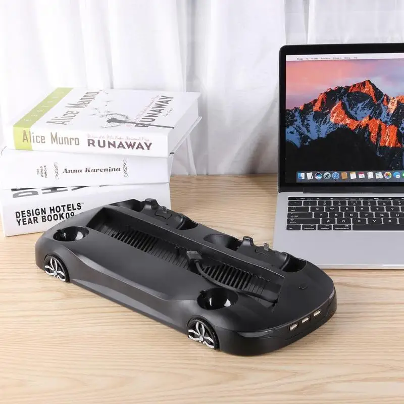 

Multi-functional Fan Cooling Seat Charger Car Shape Vertical USB Stand Controller for PS4 Slim/Pro/PS Move Vertical Stand