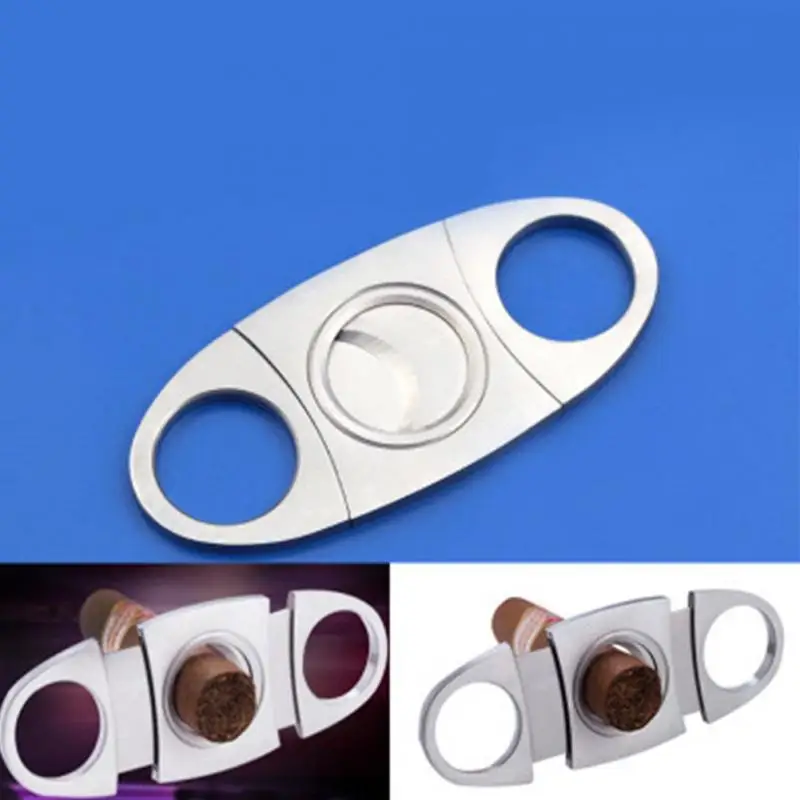

Double Blades Cigar Cutter Stainless Steel Scissors Metal Pocket