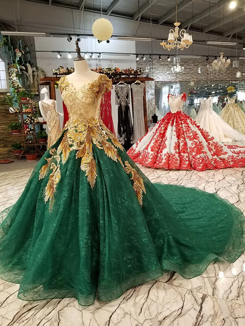 SSYFashion элитное платье для выпускного вечера роскошное зеленое кружевное с