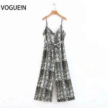 

VOGUEIN New Womens Sexy Summer Animal Snake Pattern Print Jumpsuit Playsuits Wholesale