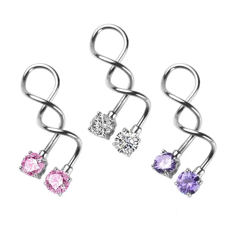 

Fashion Ear Nail For Women (single) Personality Exaggerated Fashion Zircon Twist Shape Long Ear Bone Nail Earrings For Lady Girl