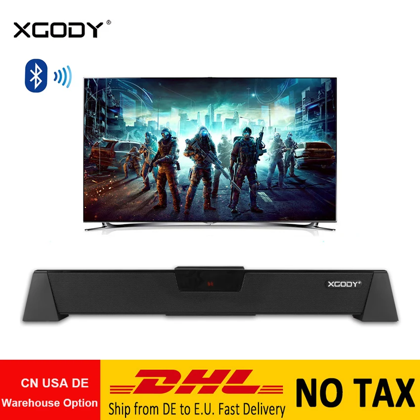 

Xgody Speaker Soundbar TV Bluetooth Portable Column Stereo Surround Subwoofer Audio Speaker Aux For Home Theate Phone PC Boombox