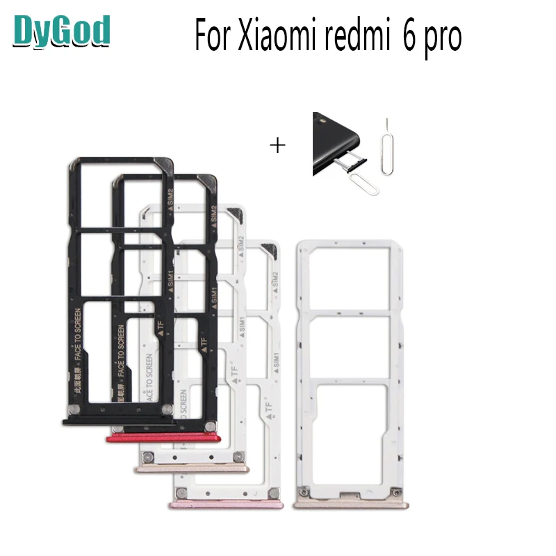 

For Xiaomi redmi 6 pro Sim Card Holder Tray Card Slot For Xiaomi redmi 6 pro SD Sim Card Adapters Replacement WithTool