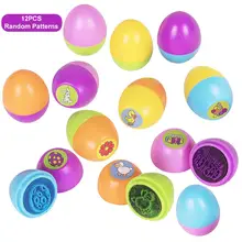 12PCS Colored Egg Shaped Stampers Innovative Children’s Seal Toy Gift For Kids Easter Eggs Hunt Game Party Stamps Activities