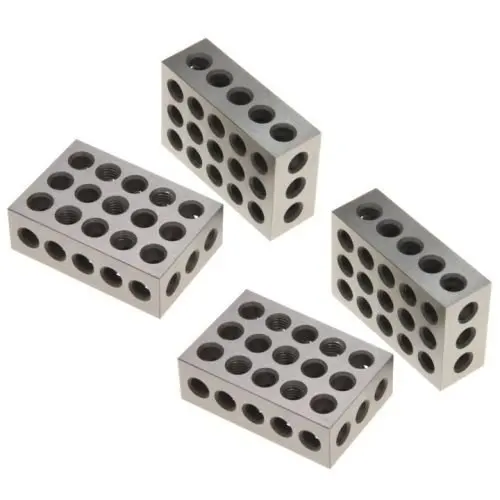 정밀 매칭 기계공 123 밀링 공구, 경화강 블록 게이지, 25-50-75mm 블록, 0.0001 인치, 23 홀, 1-2-3 인치, 세트당 2 개