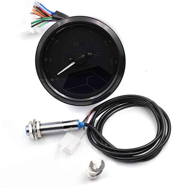 

Universal Digital LCD Motorcycle Speedometer Odometer Tachometer Gauge Backlit