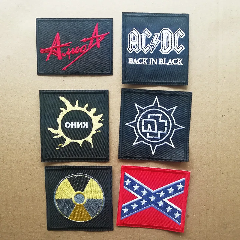 

1PCS Punk Letter Embroidery rock gesture Patches CCCP bage for Stripes on the Backpack Stickers Fabric Iron on Clothes Appliques