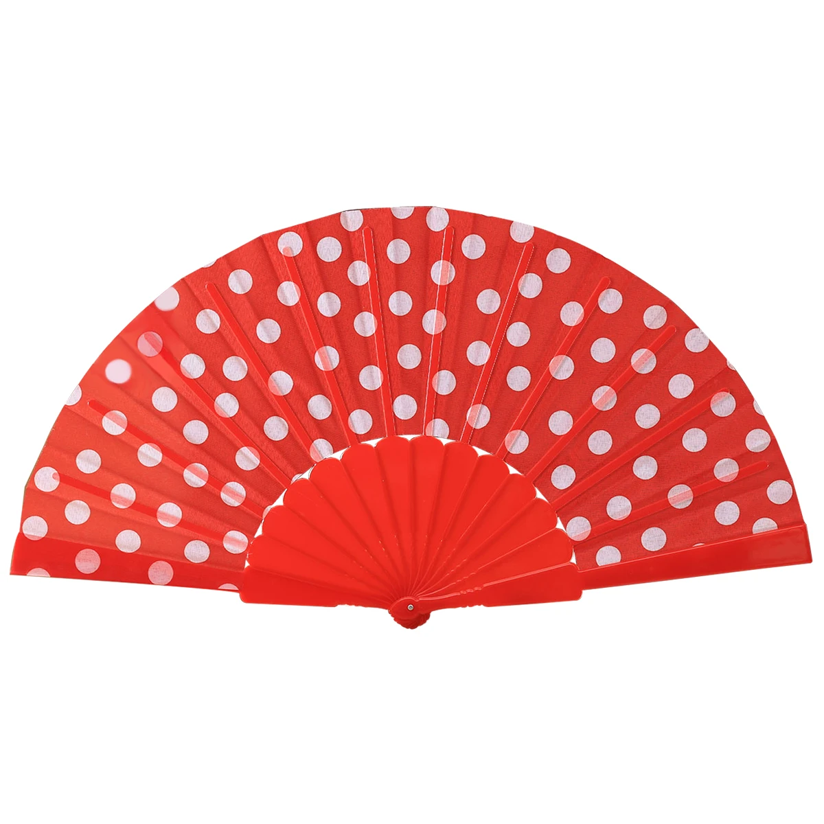 

Spanish Fan Folding Hand Held Dance Pattern Party Wedding NEW Red and white