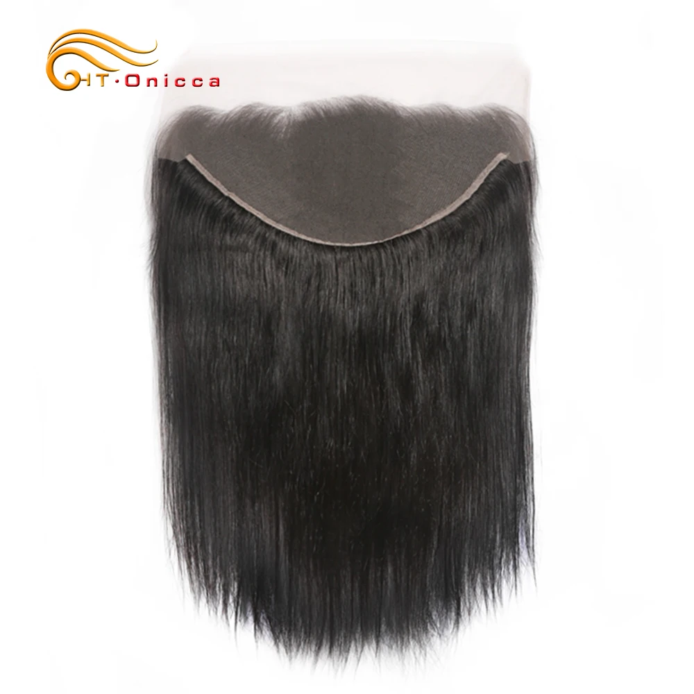 

Onicca Ear To Ear Lace Frontal Closure 13X4 Free Part With Baby Hair Non-Remy Brazilian Straight Human Hair Lace Frontal Closure