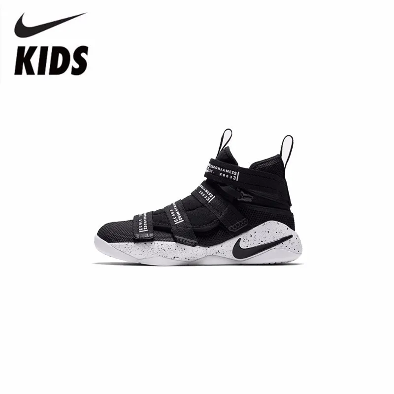 

NIKE LEBRON SOLDIER XI FLYEASE (GS) KIDS New Arrival Original Breathable Anti-Slippery Children Outdoor Basketball Shoes #AJ6985