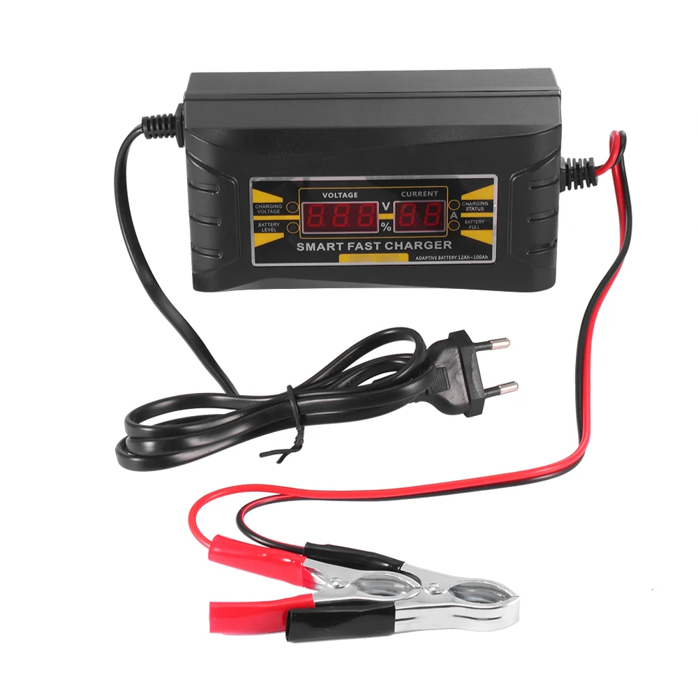 

Full Automatic Car Battery Charger Intelligent Fast Power Charging Wet Dry Lead Acid Digital LCD Display 10A 12V