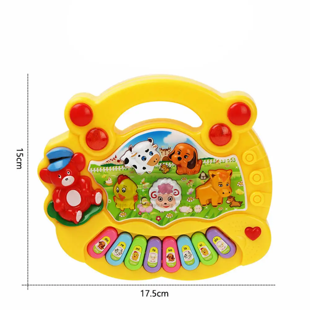 Canciones de música nueva útil bebé chico granja Animal música de Piano de juguete de desarrollo amarillo Brinquedo Educativo Canciones de música nueva útil bebé chico granja Animal música de Piano de juguete de desarrollo amarillo Brinquedo Educativo