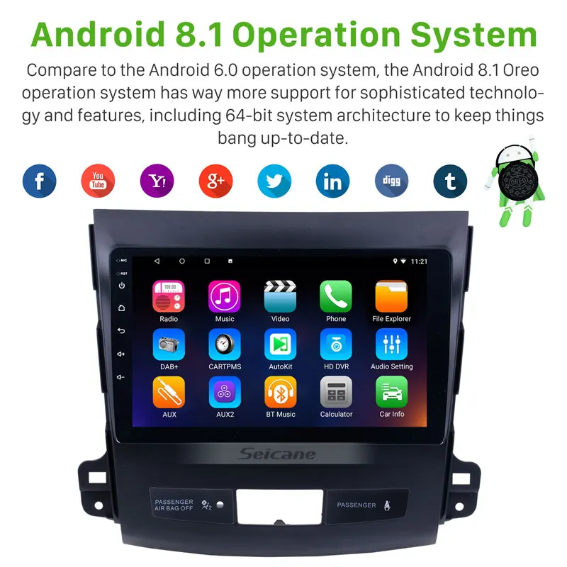 Perfect Seicane Android 7.1/8.1 Car Multimedia Player for 2006-2014 MITSUBISHI Outlander 9 inch GPS Navi Radio Support Backup camera DVR 1 Perfect Seicane Android 7.1/8.1 Car Multimedia Player for 2006-2014 MITSUBISHI Outlander 9 inch GPS Navi Radio Support Backup camera DVR 1