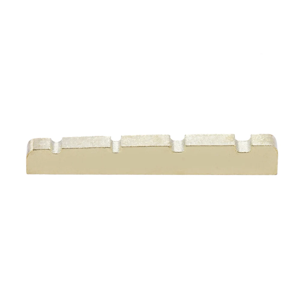 

Pre-slotted Brass String Nut for 4-string Electric Bass Guitar Part Replacement 38 * 3.6 * 6.3-4.8mm Guitar Parts & Accessories