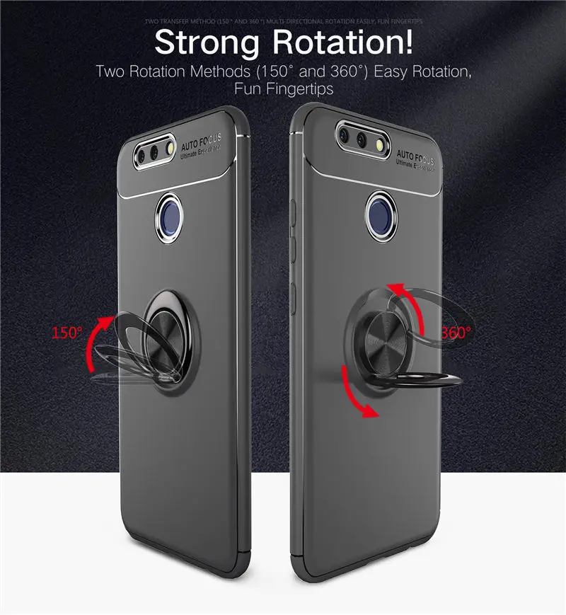 Huawei Honor V 9 V9 Case View Car Holder Stand Magnetic Bracket Finger Ring Silicone TPU For Coque Capa | Мобильные телефоны и
