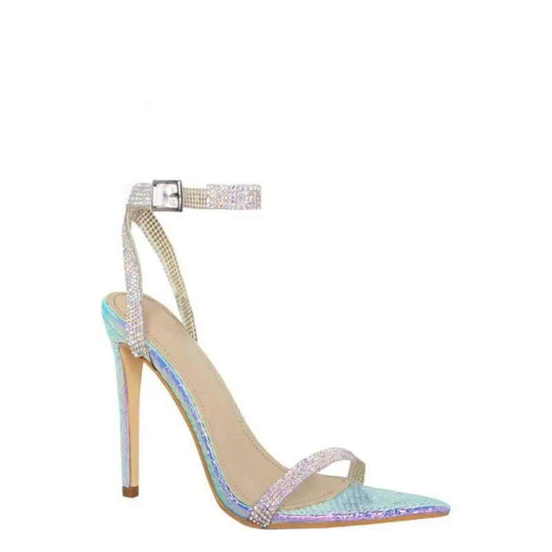 

Moraima Snc April New Fashion Woman Summer Super Thin Heel Pointed Toe Stiletto Sneaker Skin Rainbow Color Sandals Fashion Shoes