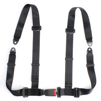 

Nylon 4 Point Red Seat Belts Racing Adjustable Safety Harness Buckle AU Stock