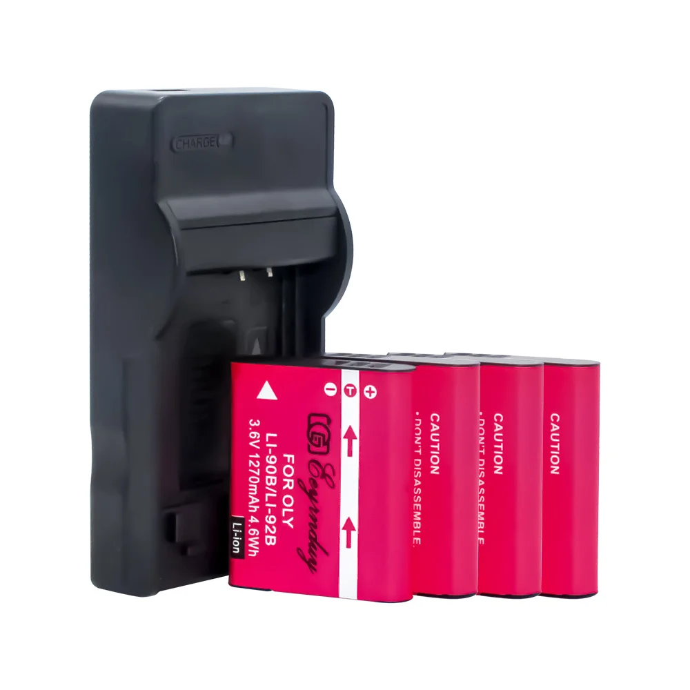 4 шт. LI 90B 92B аккумуляторная батарея и 1 зарядное устройство для Olympus XZ 2 SH 50 SP 100