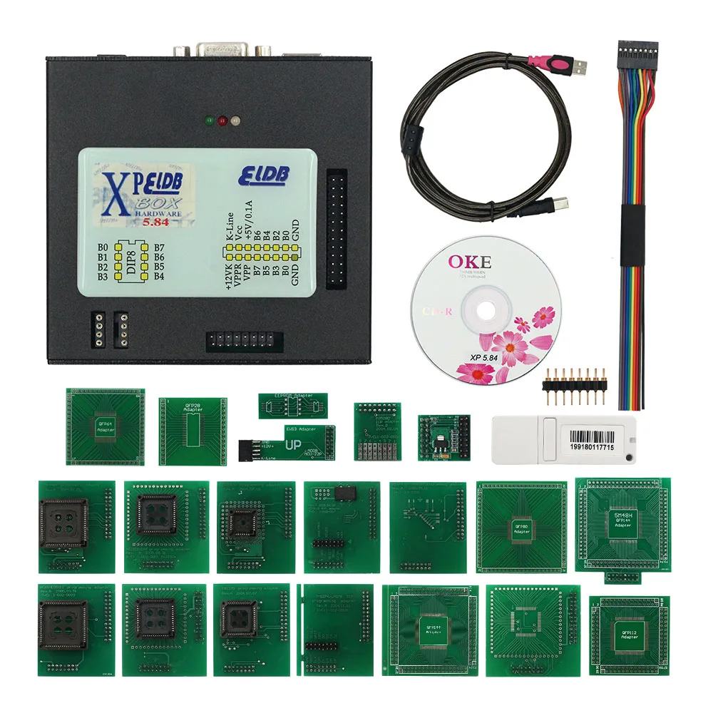 Флэш адаптер USB XPROG V5.84 с полными адаптерами лучше чем V5.75/V5.55/V5.0/V5.70/V5.72 X prog
