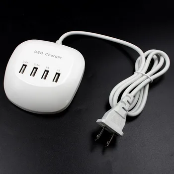 

100pcs 4 USB Port Fast Charge USB Wall Charger 3A 5V Phone Adapter for iPhone 8 7 6s Plus for Samsung Galaxy S8 S7