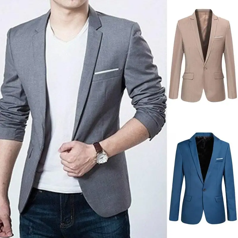 

New Fashion Men Business Suit Slim fit Classic Male Suits Blazers Luxury Suit Men One Buttons Suit Jacket #2