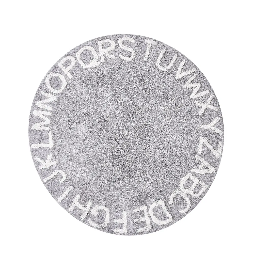 

Abc Alphabet Kids Crawling Play Mat - Super Soft Knitting Educational Washable Area Rugs Round 120CM Diameter