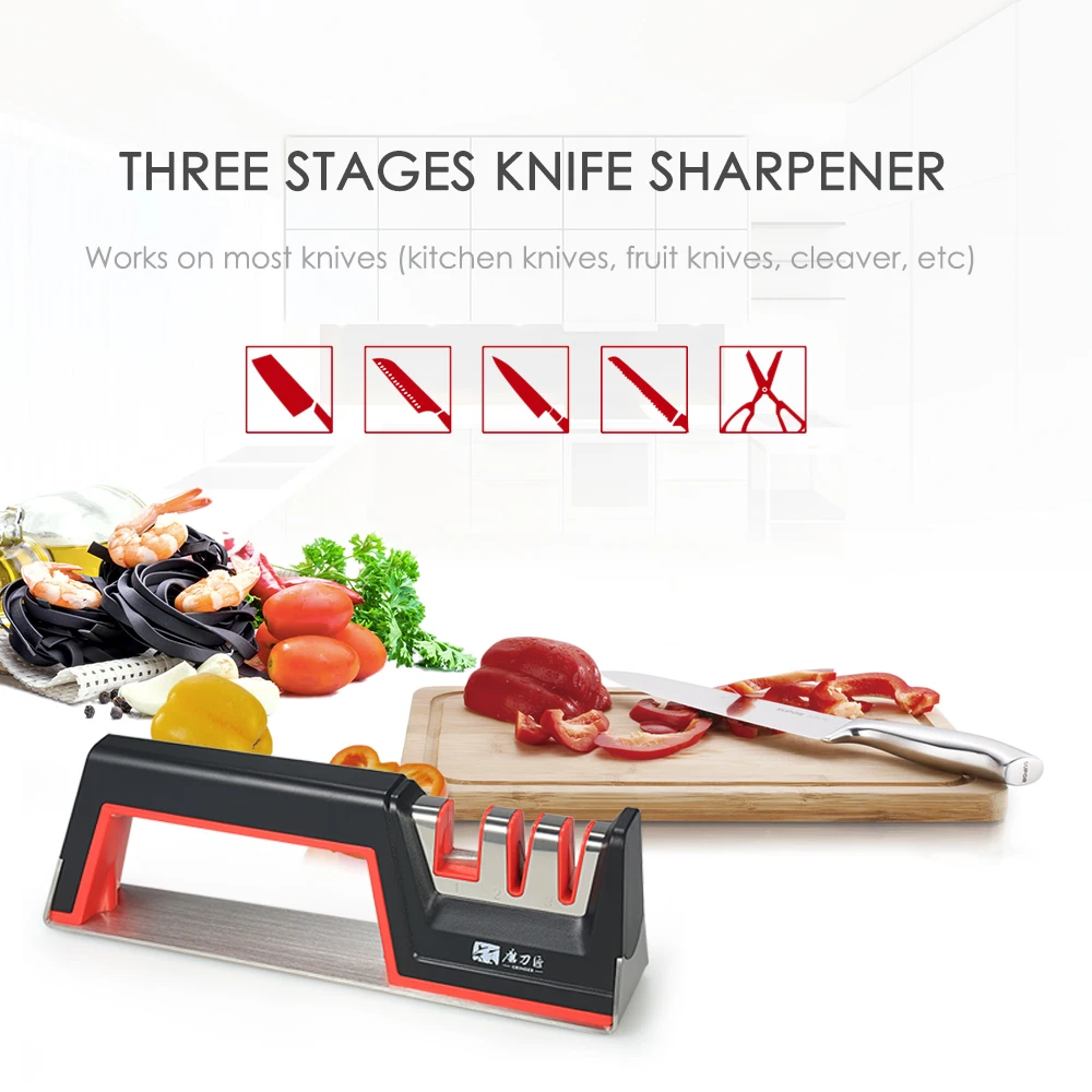 

Professional Knife Sharpener Fine/Coarse Combination Three Stages Knife Sharpener Fine and Coarse Knife Sharpening Tool