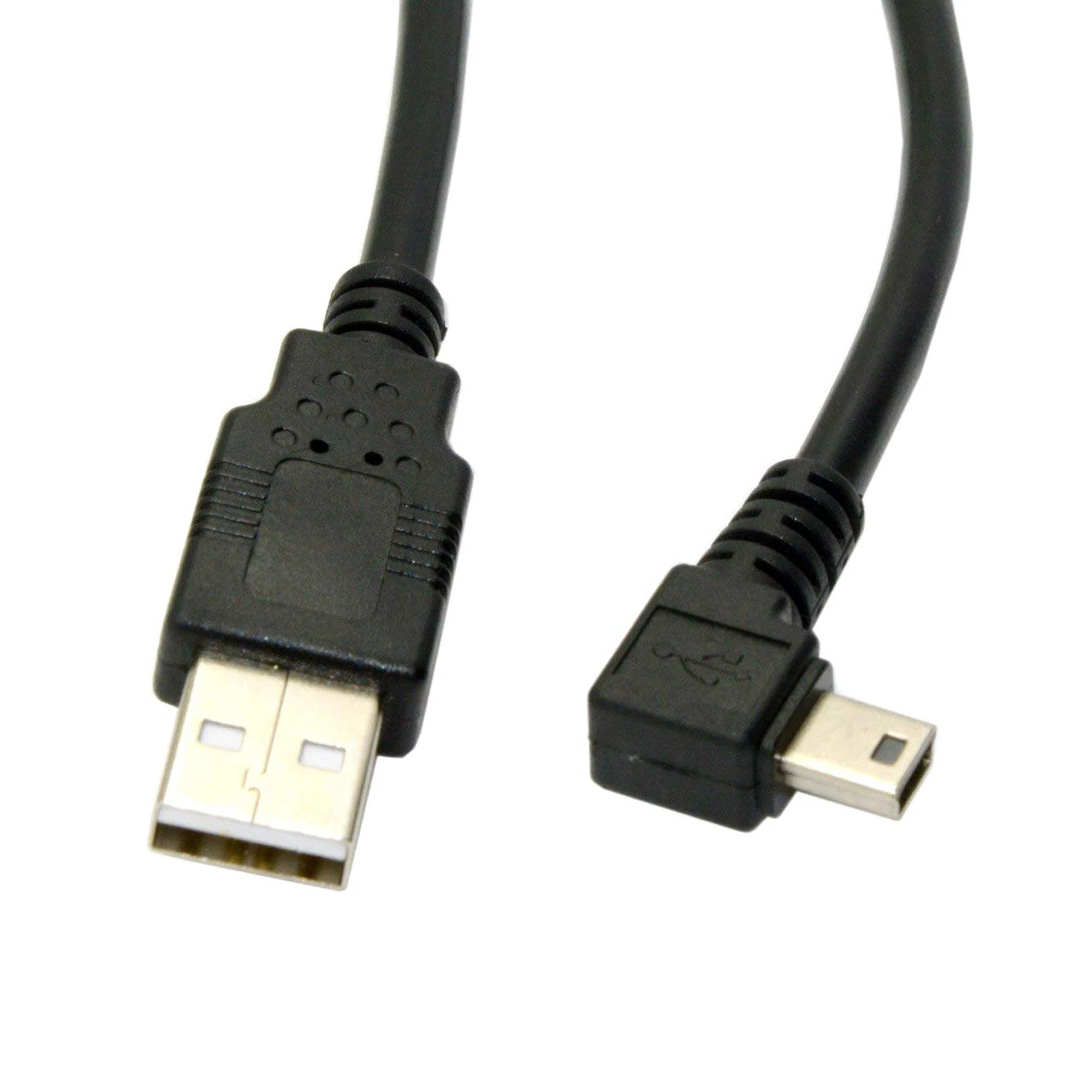 1,8 м мини-usb B Тип 5pin мужской 90 градусов левый угловой к USB 2,0 Мужской кабель для передачи данных черный цвет