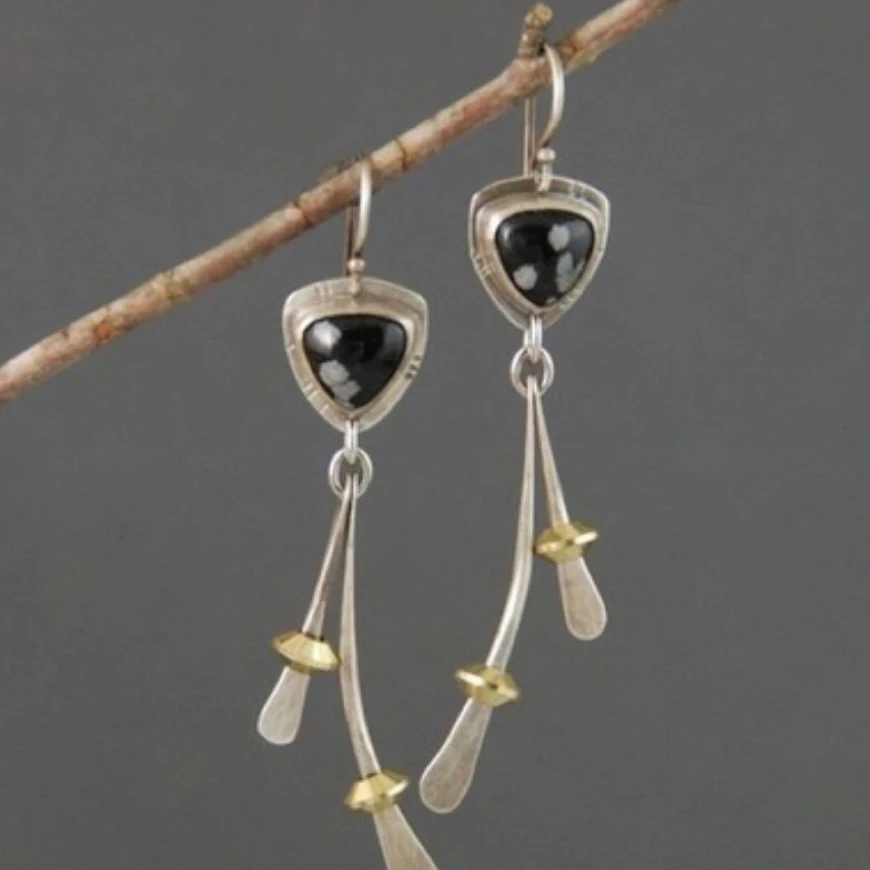 Flower bud arrings with stone classical earrings ladies elegant Christmas gift Trend New Sweet Earrings | Украшения и аксессуары
