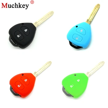 

Silicone For TOYOTA Corolla Rav4 Yaris Avensis Avalon Hilux Echo Tarago Prado Remote Key Cover Holder Protection Case 2 Button
