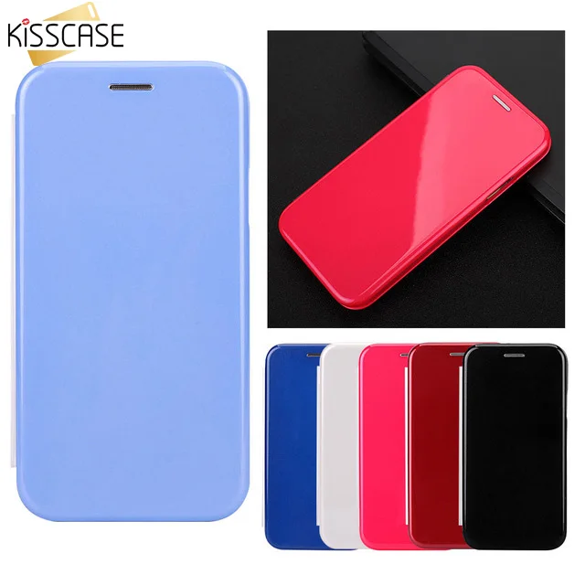 

KISSCASE Smooth Case For iPhone 6 6S 7 8 Plus X Soft Silicone Inside Cover For Samsung Galaxy S9 Plus Flip Protective Bags Funda