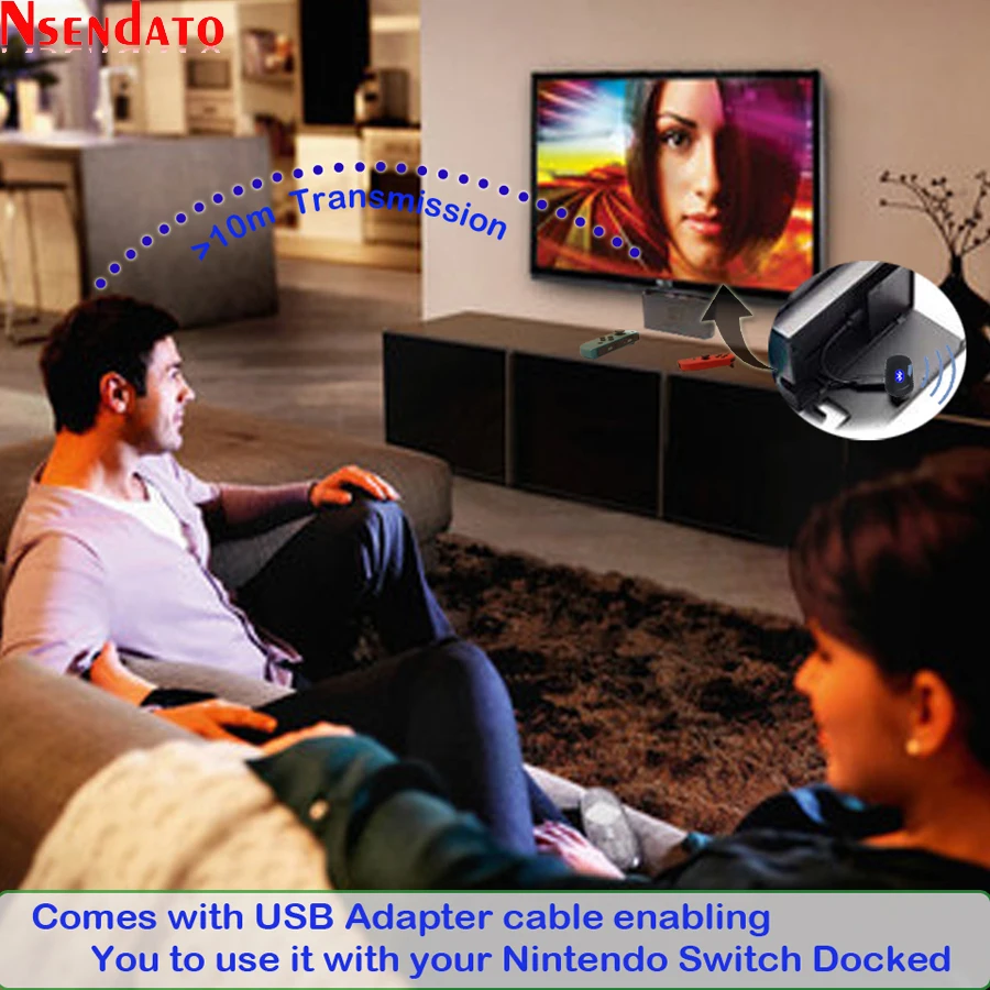 Baratos Transmisor de Audio estéreo Bluetooth inalámbrico 5,0 tipo C adaptador transceptor APTX LL SBC baja latencia para Nintendo Switch