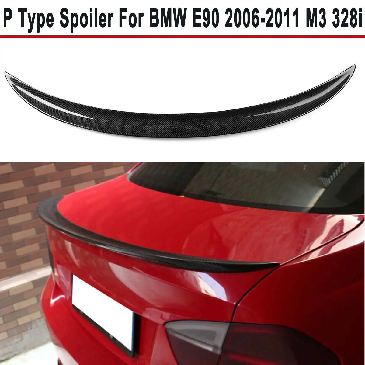 

Real Carbon Fiber High Kick Performance Type Rear Trunk Spoiler For BMW E90 2006-2011 M3 328i Rear Wing Spoiler