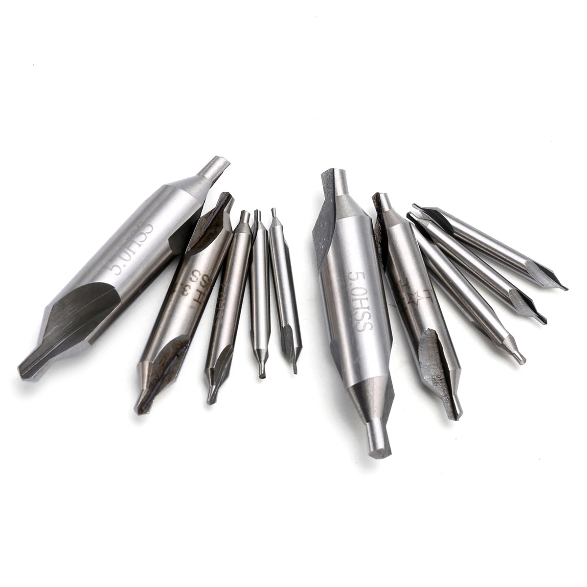  10pcs 60 Degree Combined Countersink Center Drills Bits 1/1.5/2/3.15/5mm High Speed Steel For Power