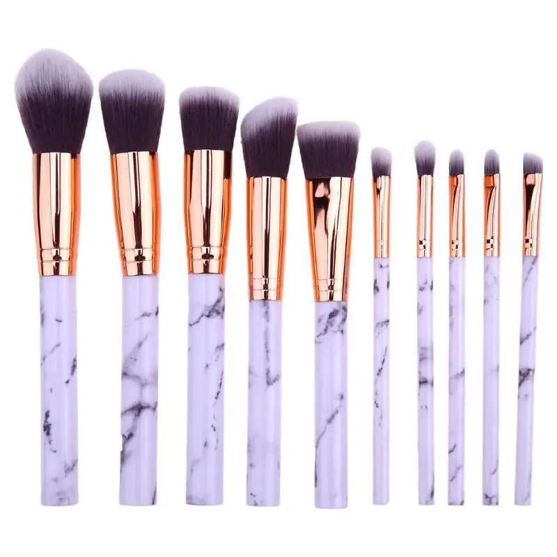 

10pcs Marble Patten Makeup Brush for Cosmetic Powder Foundation Eyeshadow Lip Make up Brushes Set Beauty Tool