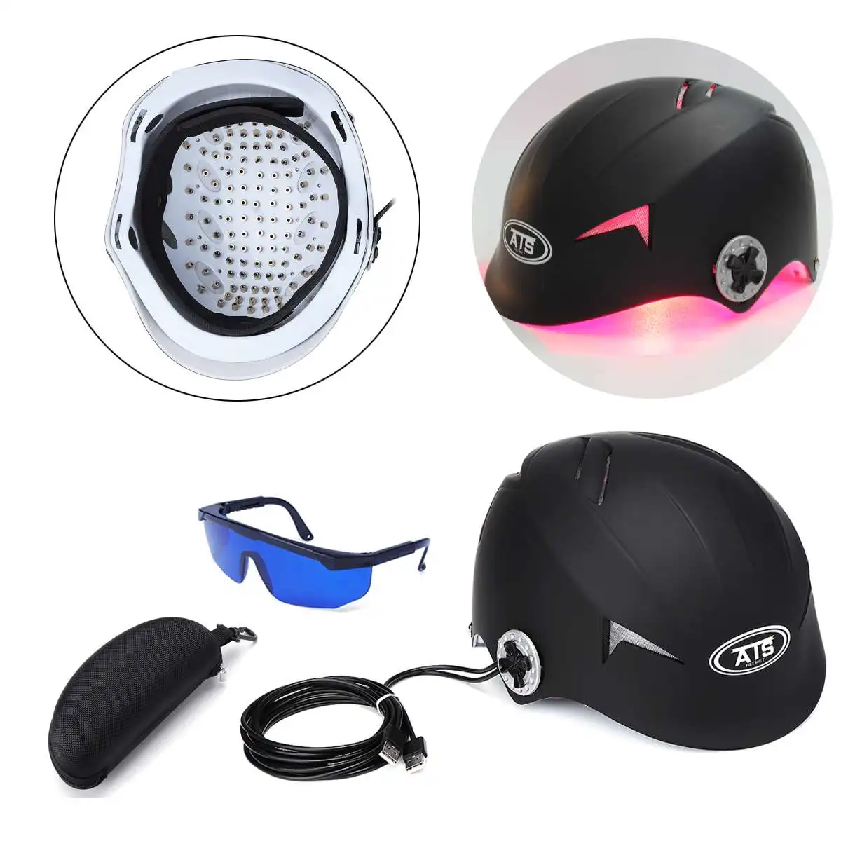 Upgrate Hair Regrowth Laser Helmet Hair Loss Medical Therapy Laser Cap 128 Diodes Hair Fast  Regrowth Machine with  Free Glasses