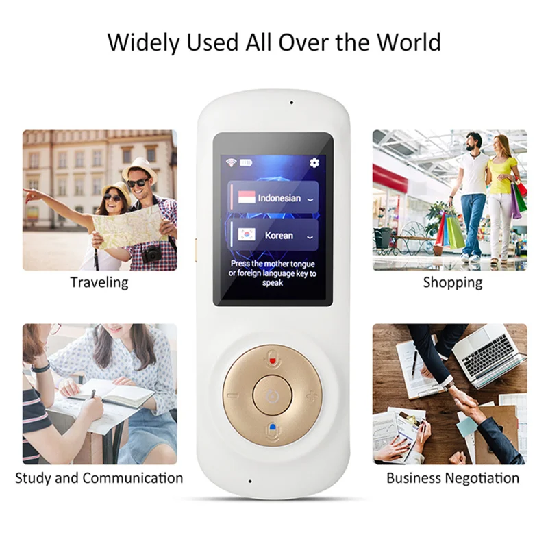 

Portable Smart Wireless Translator Handheld Real Time Interactive Instant Voice Translation Support 70 Languages No Noise
