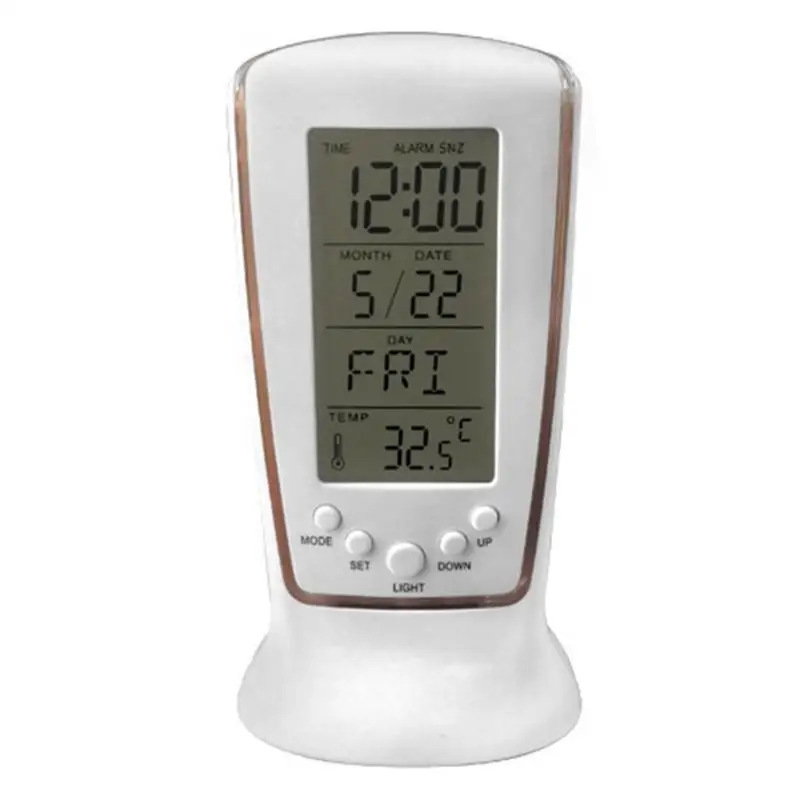 

Calendar Clock Modern Datetime Music Temperature Digital Display Desktop Alarm Clocks backlight Blu ray Wholesale Drop Shipping