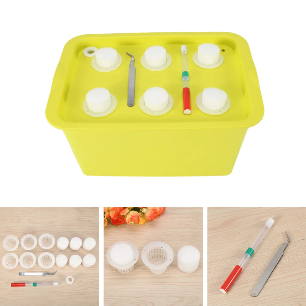

Zerodis Plant Site Hydroponic Systems 6 Holes Nursery Pots Soilless Cultivation Plant Seedling Grow Kit Planters Nursery Pots