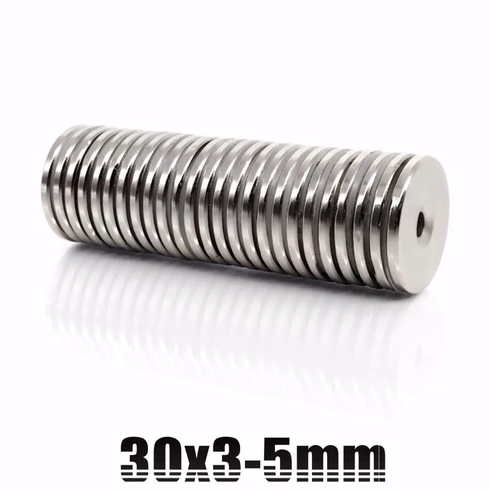 

10pcs N35 Super Strong Round Neodymium Countersunk Ring Magnets 30 x 3 mm Hole: 5 mm Rare Earth 30*3-5
