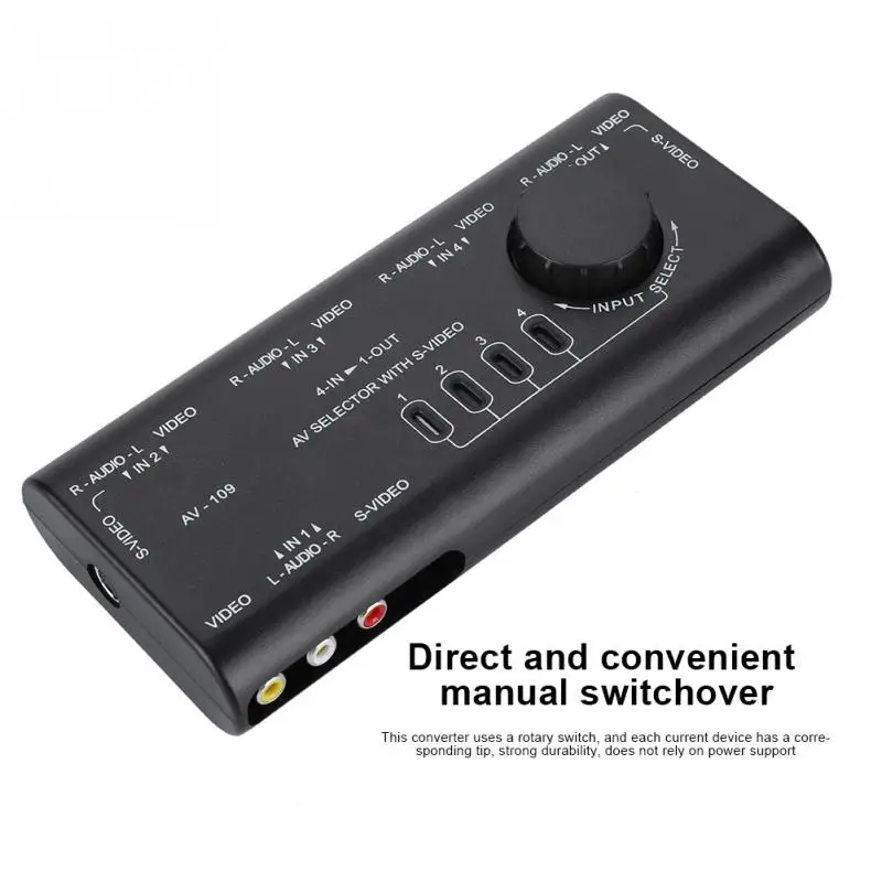 AV 109 4 в 1 выход RCA Переключатель Аудио Видео переключатель полосный сплиттер для