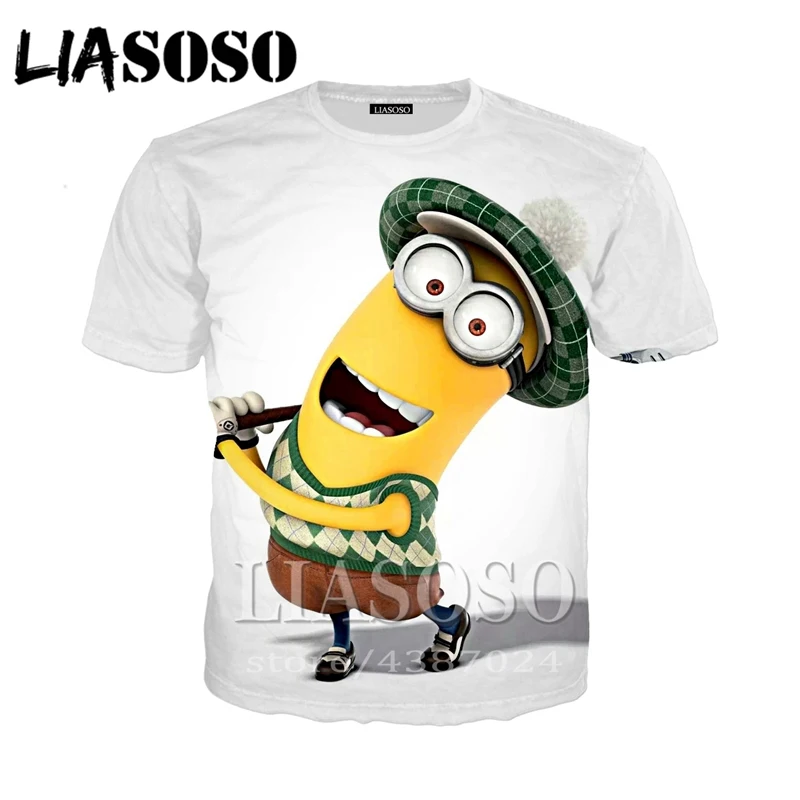 

3D Print tees tops cartoon funny casual T Shirt Harajuku Animal Summer Men's tshirt Anime Women cute minions t-shirt