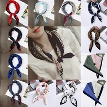 Шелковый маленький шейный шарф, мягкий удобный платок, квадратный мнущийся платок, бандана в горошек, с принтом «хозяйка», 1 шт