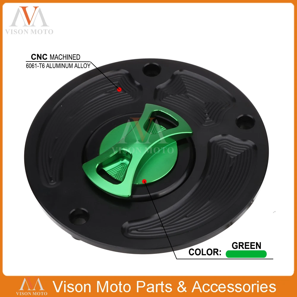 CNC Gas Fuel Tank Cap Cover For Kawasaki ZX10R ZX14 2006 2013 ZX6R