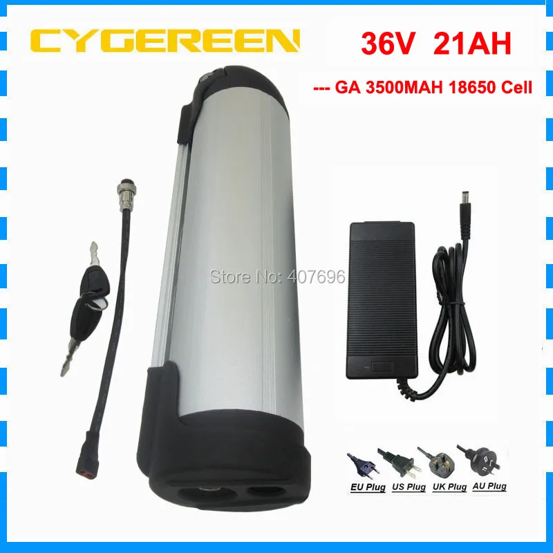 

Free customs fee 36V ebike battery 36V 21AH 500W lithium water bottle battery 36 V batteria use GA 3500mah cell 15A BMS