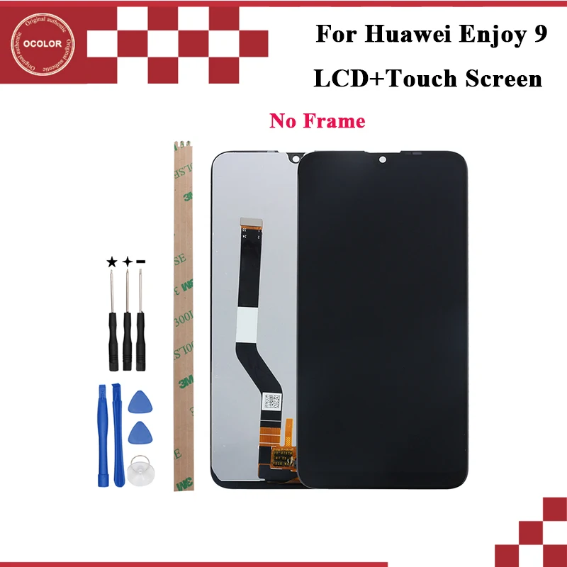 ocolor For Huawei Enjoy 9 LCD Display+Touch Screen Tested6.26'' Phone Accessories +Tools +Adhesive | Мобильные телефоны и