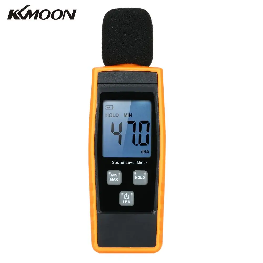

LCD Digital Sound Level Meter DB Meters 30-130dBA Noise Volume Measuring Tool Decibel Monitoring Tester Max/Min/Data Hold Mode