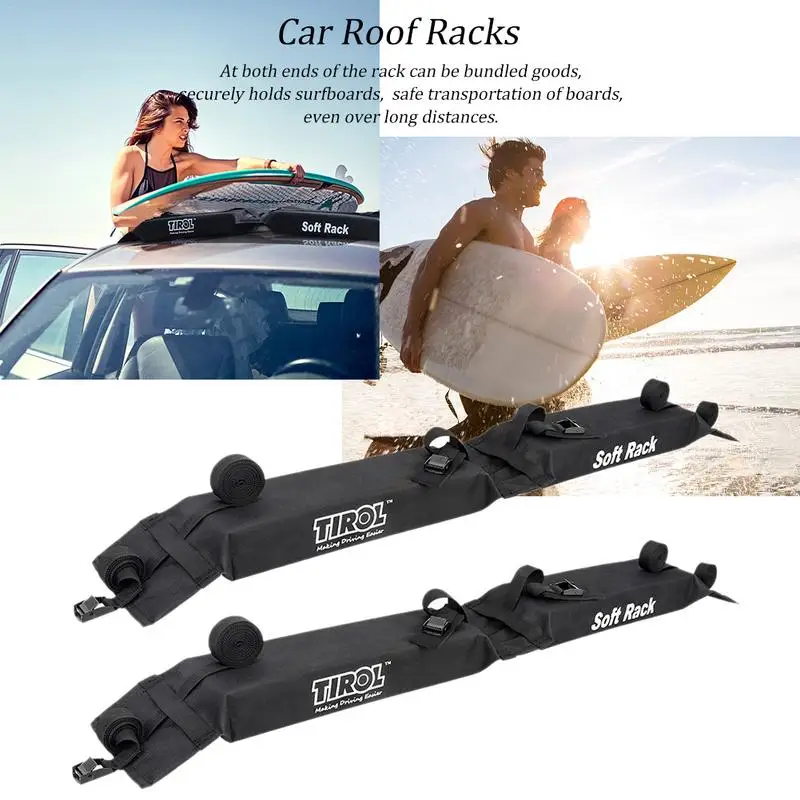2X Universal Auto Soft Car Roof Rack Outdoor Rooftop Luggage Carry Load UK 